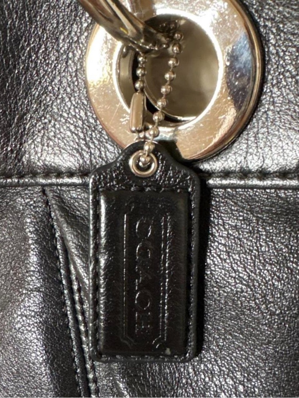 Coach Ashley F17605 Black Leather Shoulder Bag - Picture 4 of 5